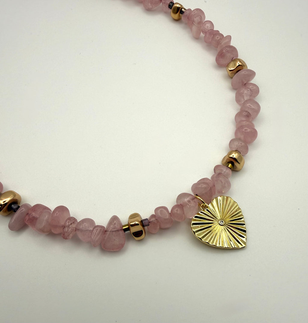 Golden Rose Heart Kette