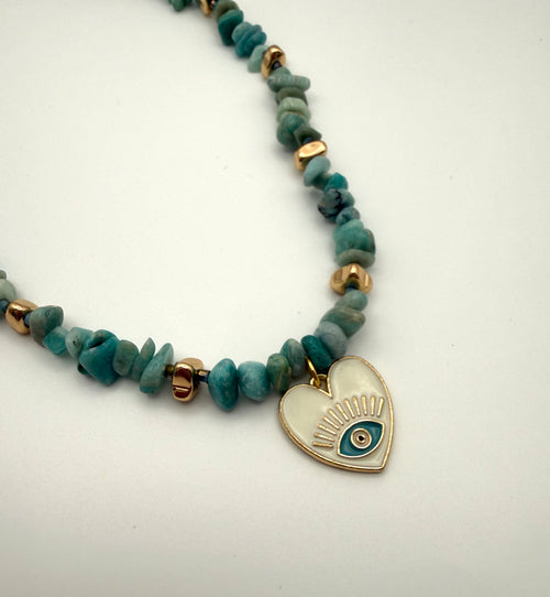 Blue Guardian Heart Kette
