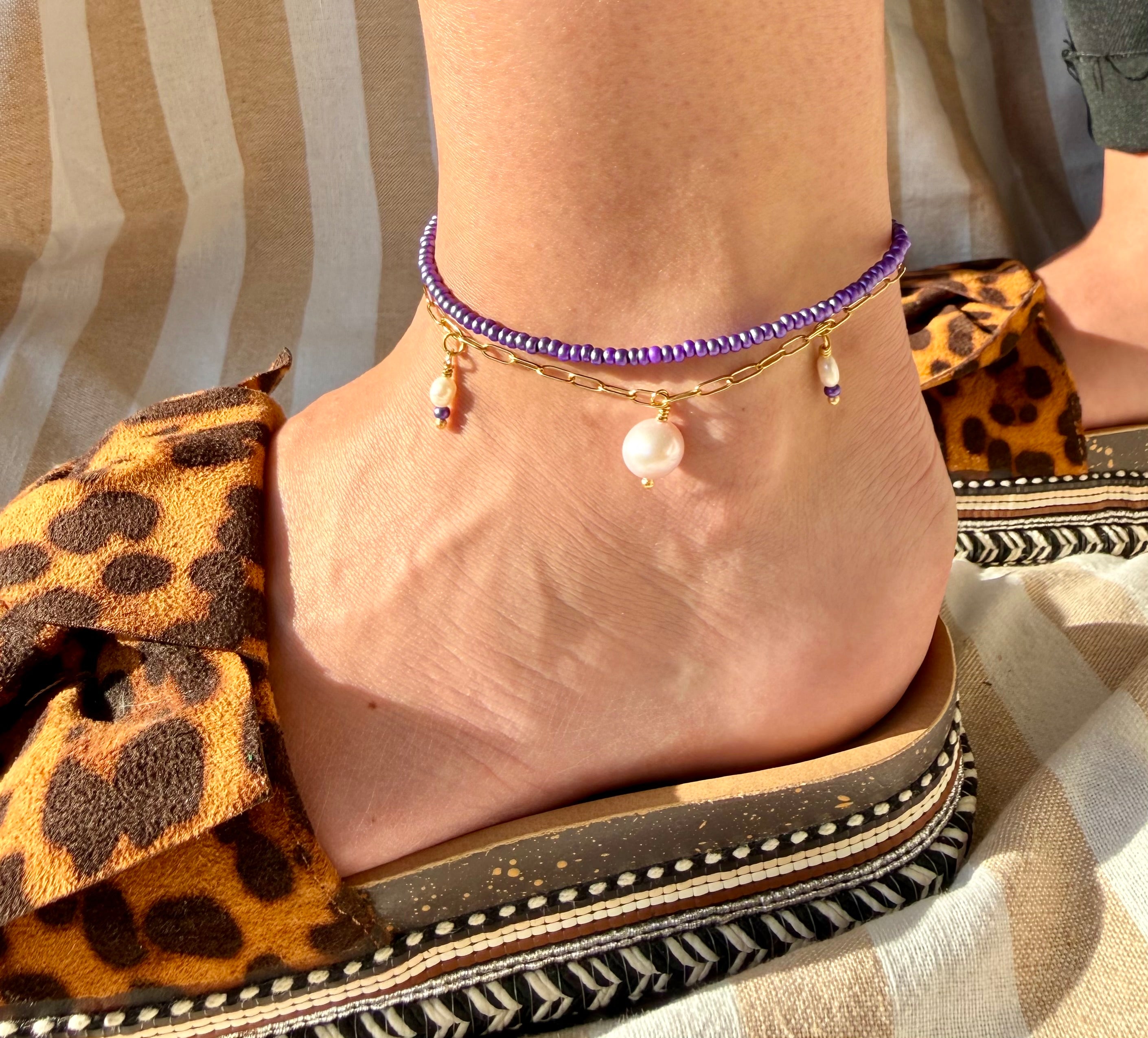 Lilac Pearl Glow Fußkettchen
