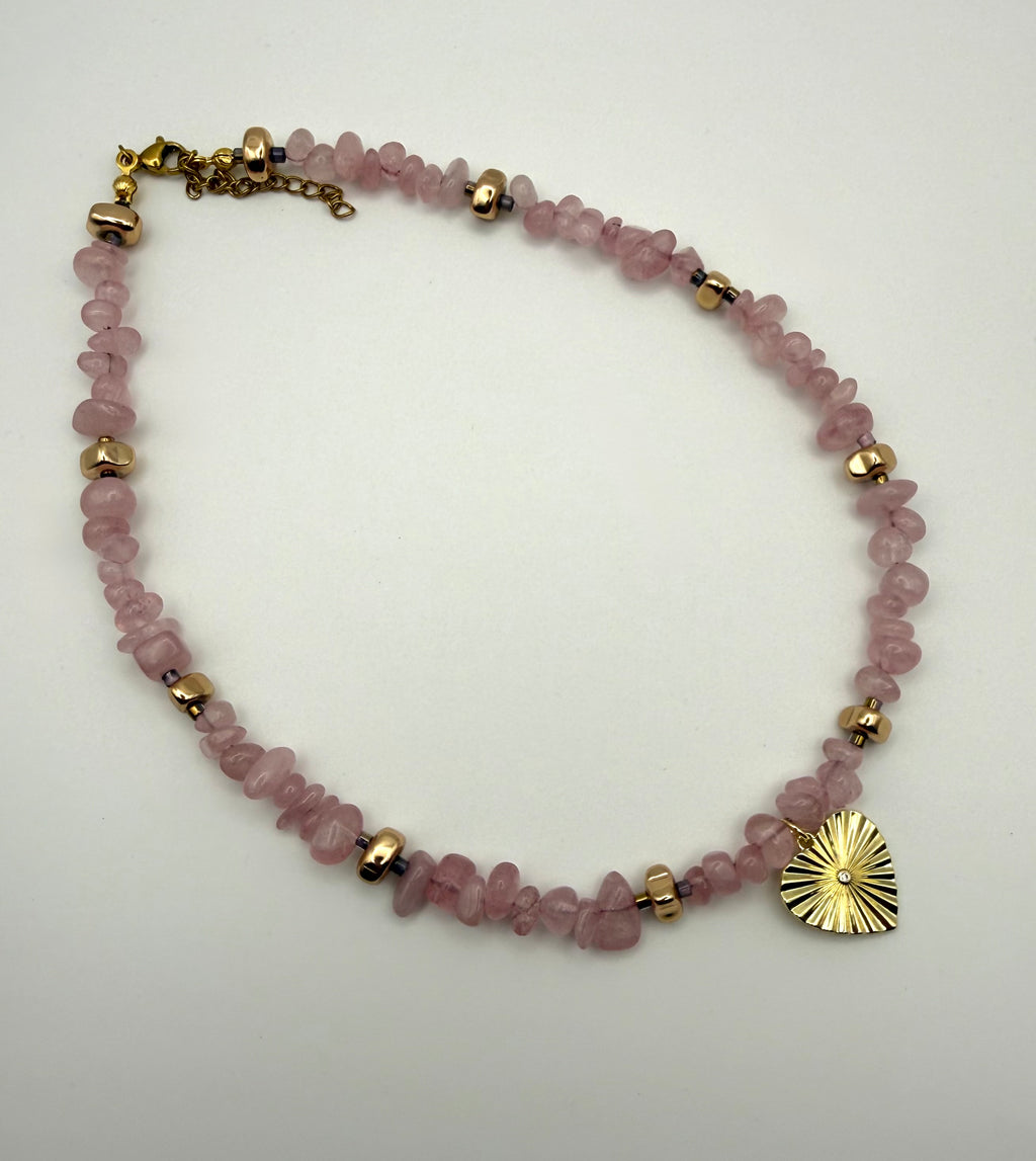 Golden Rose Heart Kette