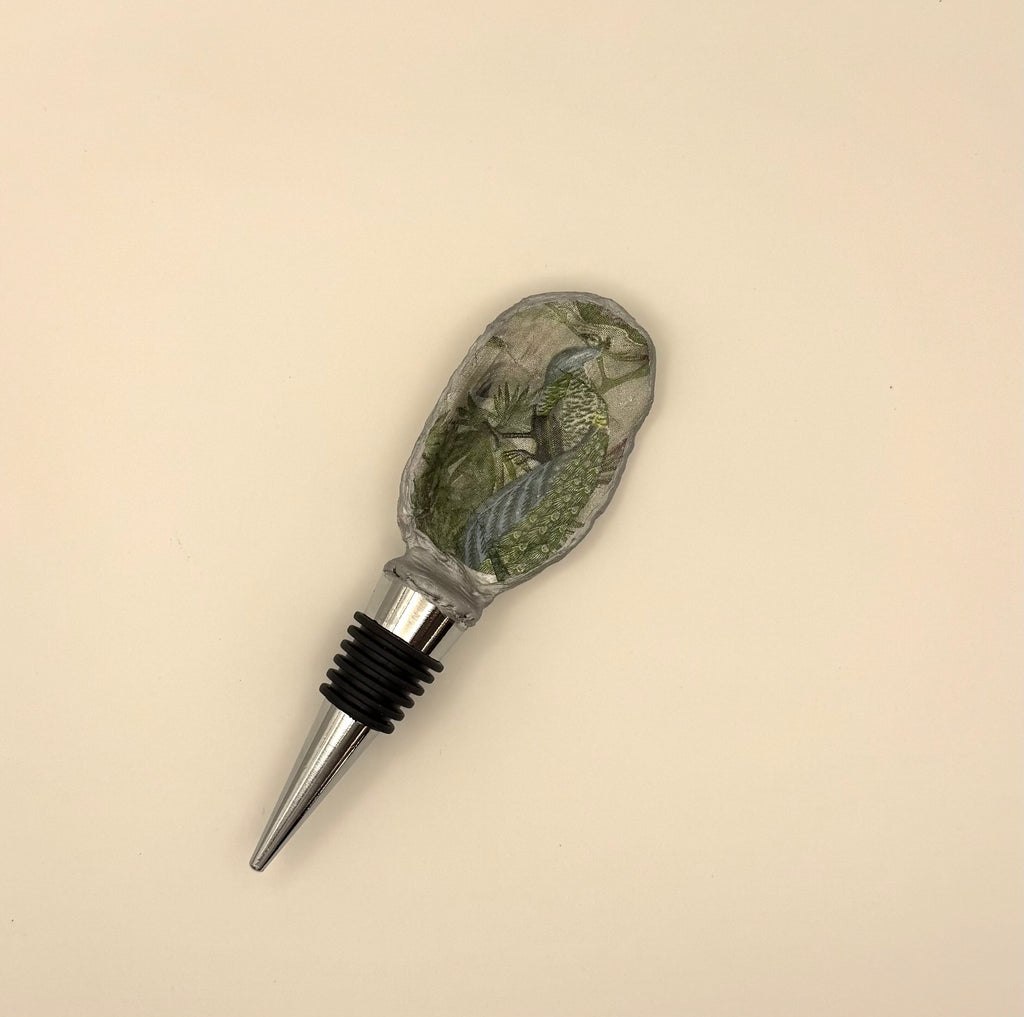 Weinkorken Pfau silber