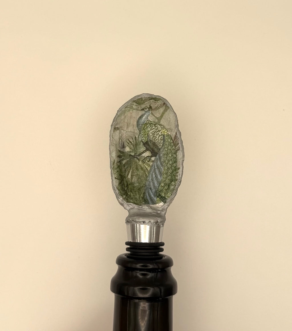 Weinkorken Pfau silber